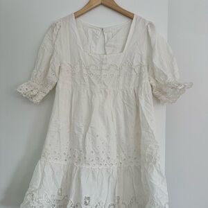 White Eyelet Mini Dress